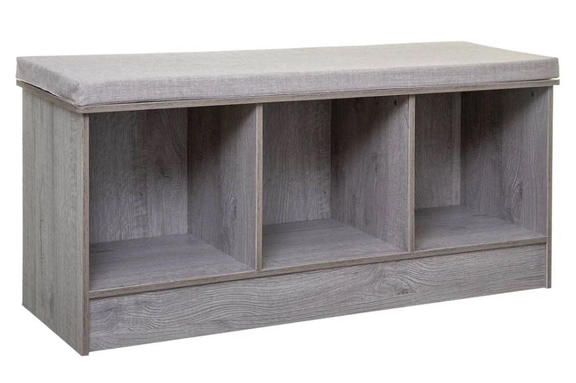 Bench 3 Compartments Oak Effect Grey Mix N' Modu