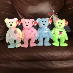 TY Beanie baby bears - B-days Boy/Girl Birth
