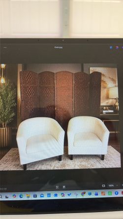 Set of 2 U-Shaped Barrel Chairs