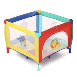Baby Play Portable Playard Play Pen with Mattress Safety Baby Playard with Door Activity Center for Toddler Boys Girls Fun Time Indoor and Outdoor 39i
