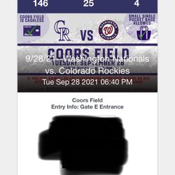 Rockies 4 Tickets Tonight 640p  $60  Digital Transfer  $180 Value