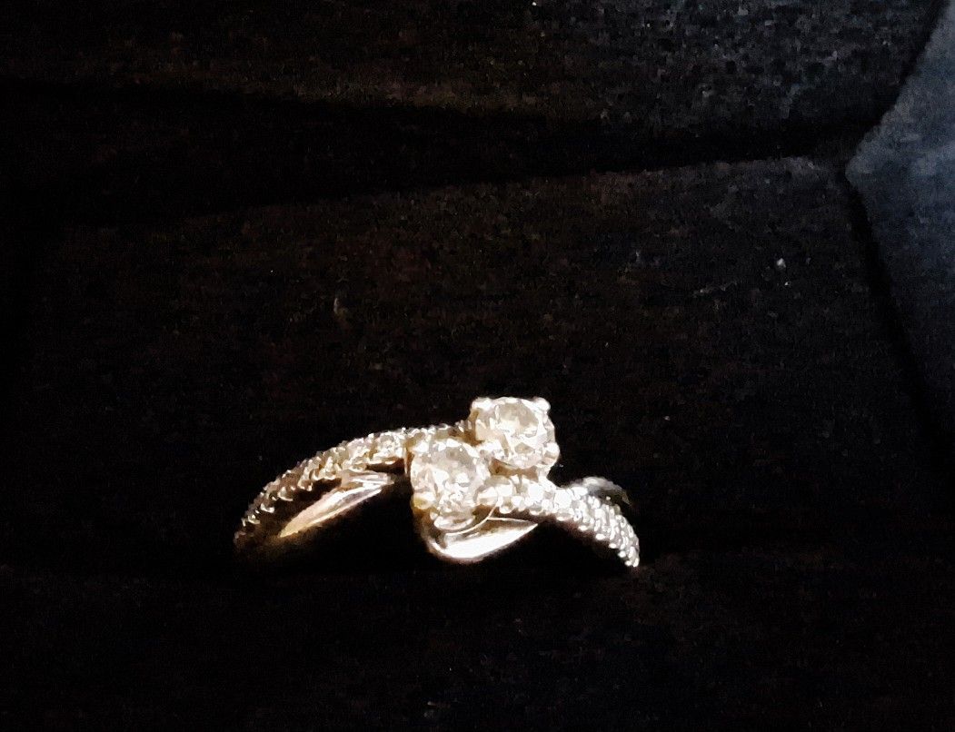 14wg Diamond Engagement Ring, Size 8