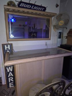 Home Bar with Back Bar Mirror