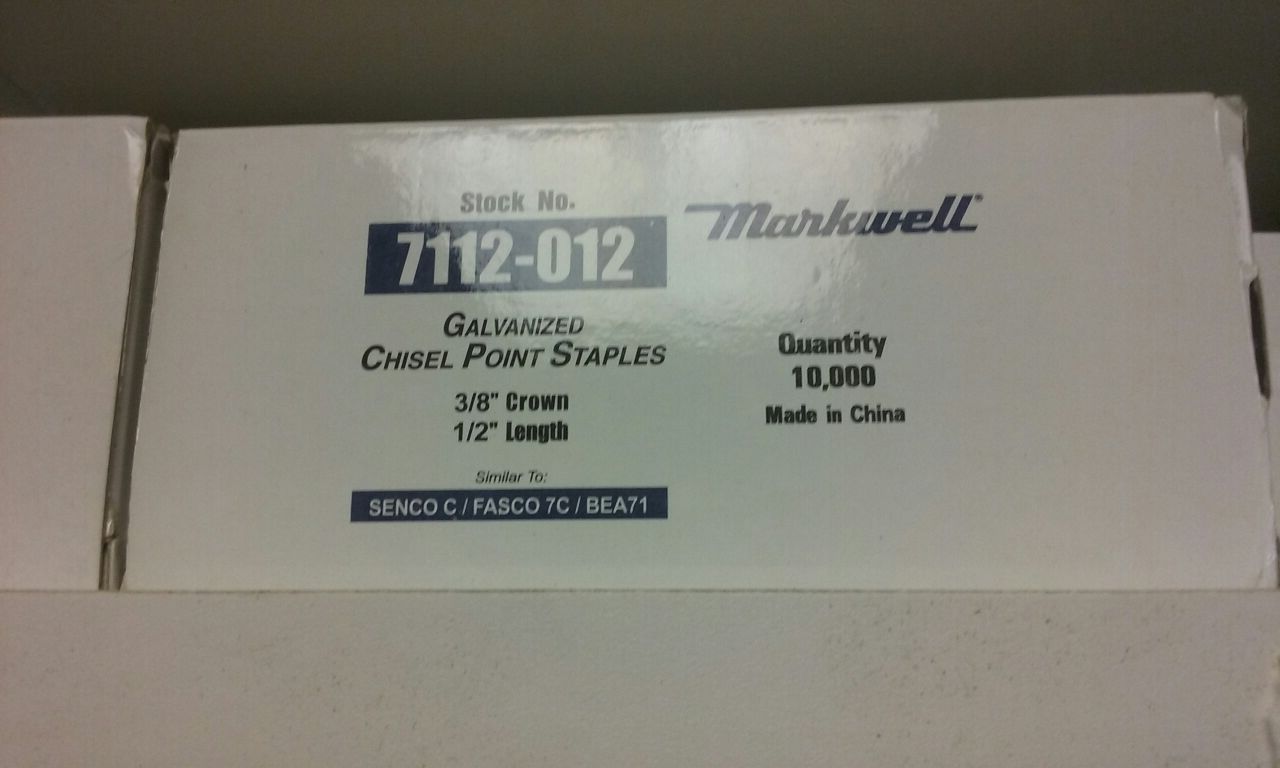 Galvanized chisel point staples