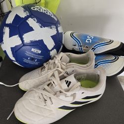 Soccer Cleats,Soccer Ball And Shin Guards 