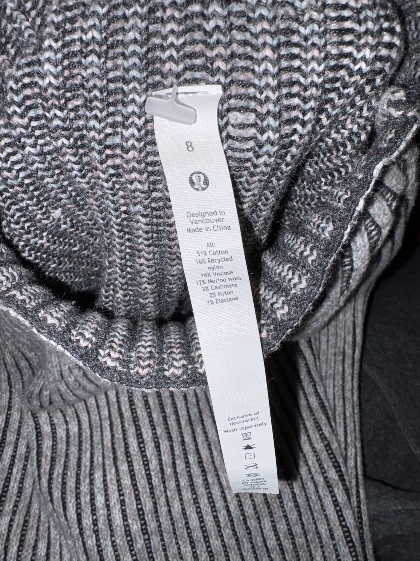 Lululemon Cotton Cashmere Mock Neck Sweater New