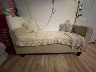 Beige Upholstered Chaise Lounge