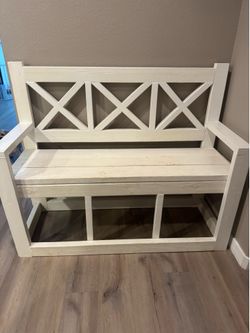 Handmade Farmhouse Storage Bench