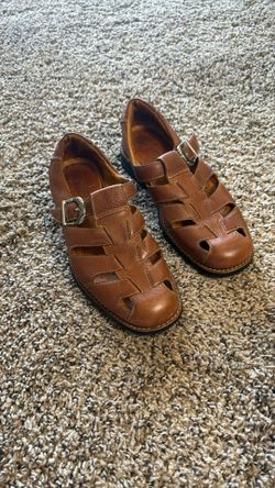 Brand New Sandro Men's Brown Leather Fisherman Sandals Loafer Shoe Size 8.5