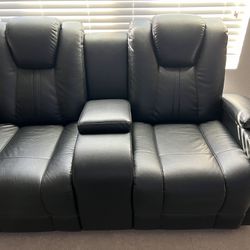 Black two seater recliner 