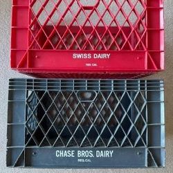 VINTAGE RIGID HEAVY DUTY MILK CRATES  -  $15.00 EACH OR BOTH FOR $20.00