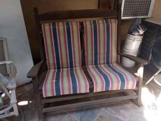Solid Wood Double Rocking Bench