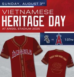 Angels Baseball Vietnamese Heritage Night Jersey (X-Large)