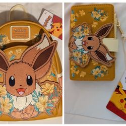 Loungefly Pokémon Eevee Floral Mini Backpack and Matching Wallet — BoxLunch Exclusive 