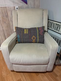 Cream Fabric Recliner Chair