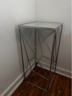 Silver glass table