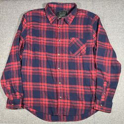 JACHS New York Recycled Red Blue Flannel Button Up Shirt Men’s Size L  