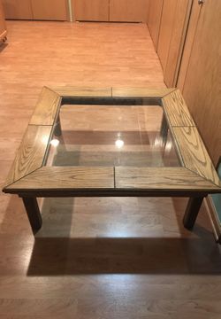 Oak glass table