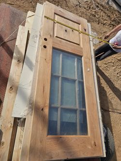Solid Wood Door w/ Glass – Unfinished