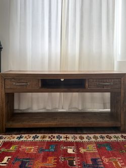 Rustic Reclaimed Wood Console Table with 2 Drawers – 64”