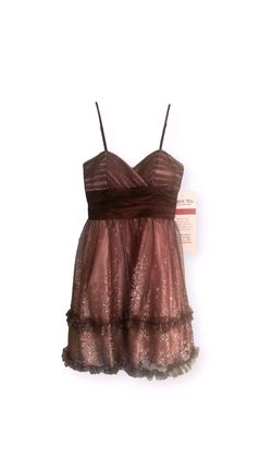 Formal homecoming prom dress, dusty rose, mauve, pink with brown accent