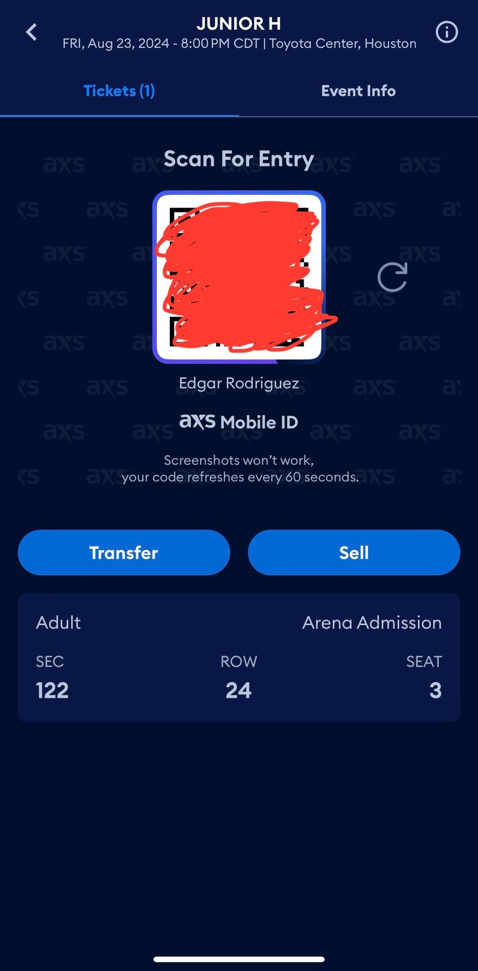 Junior H Ticket Toyota Center