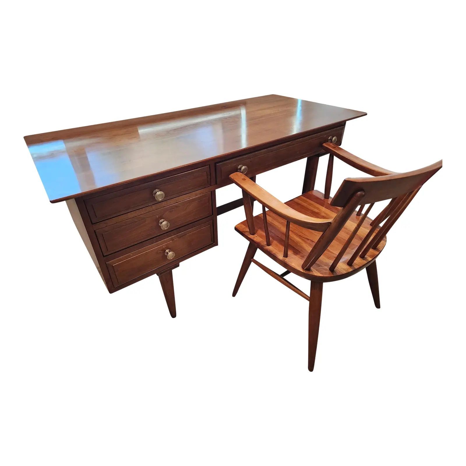 Solid Cherry Desk And Spindle Chair