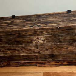Living room Hand Made Wooden Rustic Bench Storage.