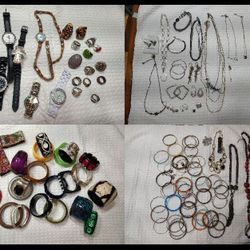 125 Piece Jewelry Unique Watches Rings Bracelets Bangles Necklaces & More