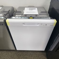 24 in. Built-In Tall Tub Front Control Dishwasher in White with Sanitize, Dry Boost. 55 dBA