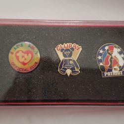 5 Piece Ty Beanie Babies Official Club Lapel Pins (BROWNIE)