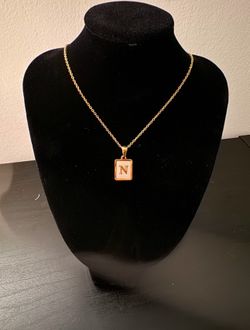 Initial Pendant Letter N