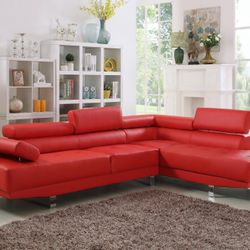 Red Contemporary Sectional Sofa (New In Box)