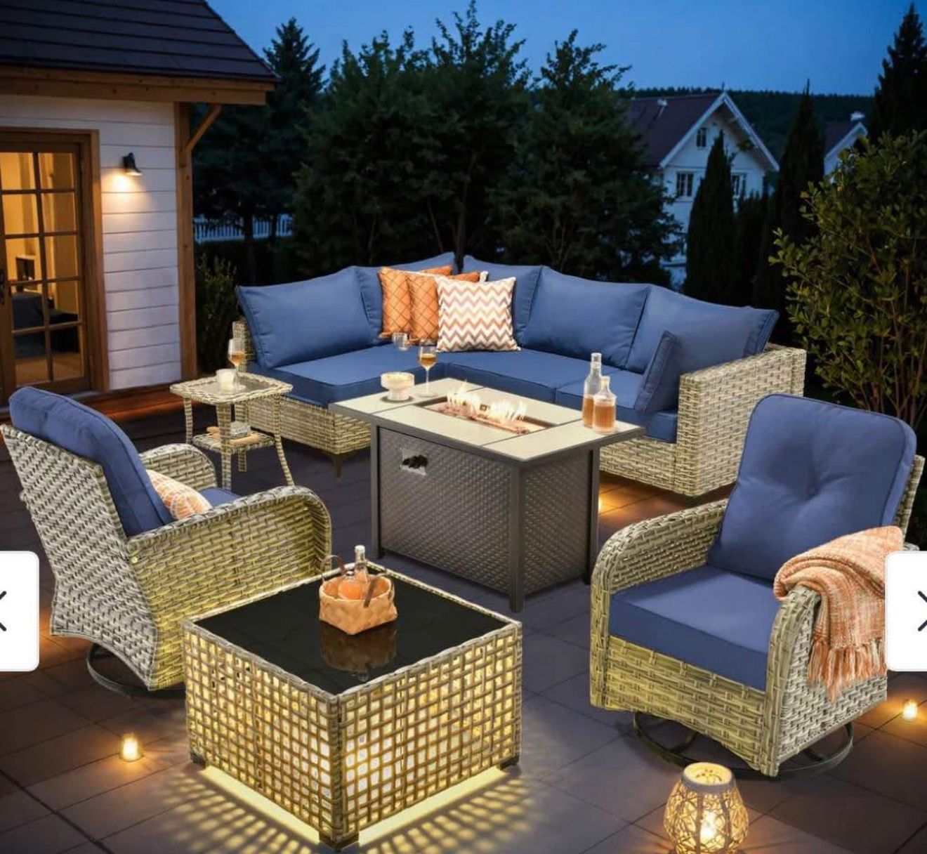 Brand New Patio Outdoor Furniture Set With Fire Pit 