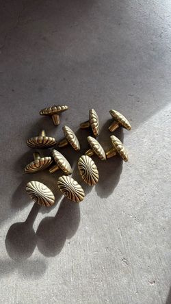 Vintage Brass Cabinet Knobs Set of 12