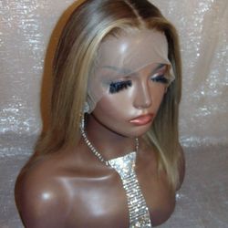  Make Offer Platinum / Sandy Blonde Ombre Lace Front Wig  Shoulder Length