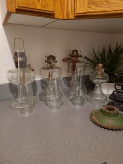 Sad irons and oil lamps