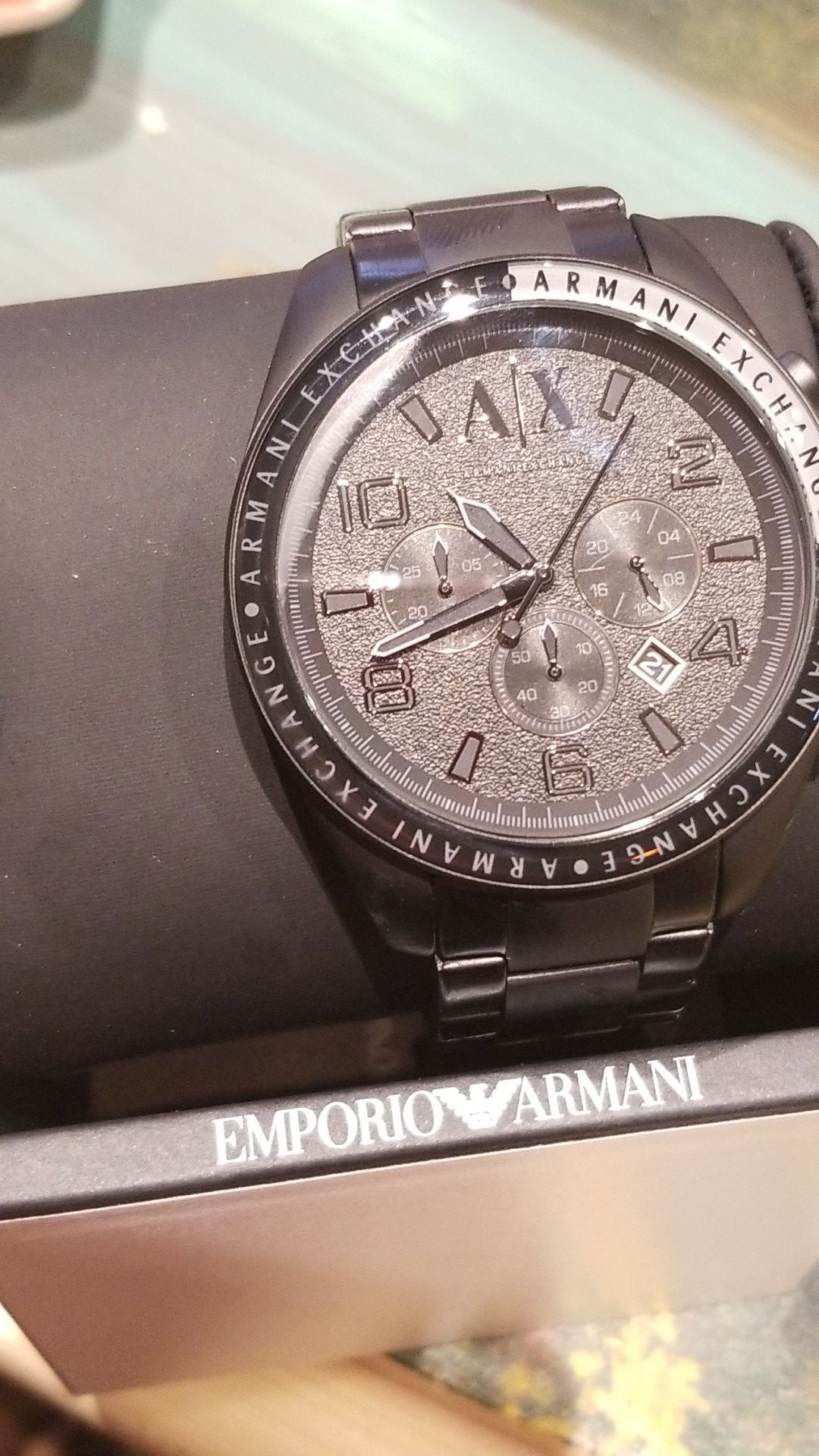 STUNNING EMPORIO ARMANI BLACK ON BLACK WATCHE