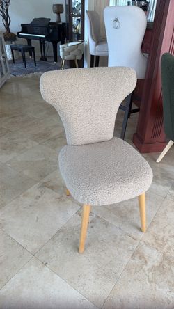 Beige fuzzy chair