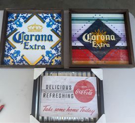 Corona art 14x14 coke art 11x14 5.00 each