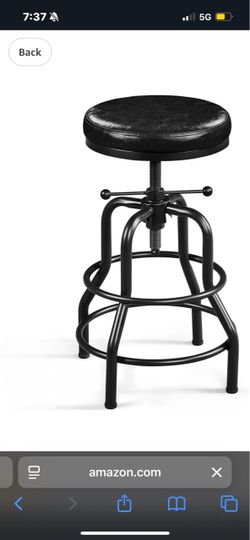 Industrial Adjustable Bar Stool Black