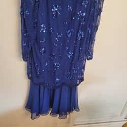 Womens Midnight Blue Evening Dress, With Sequins,  Size 18.  