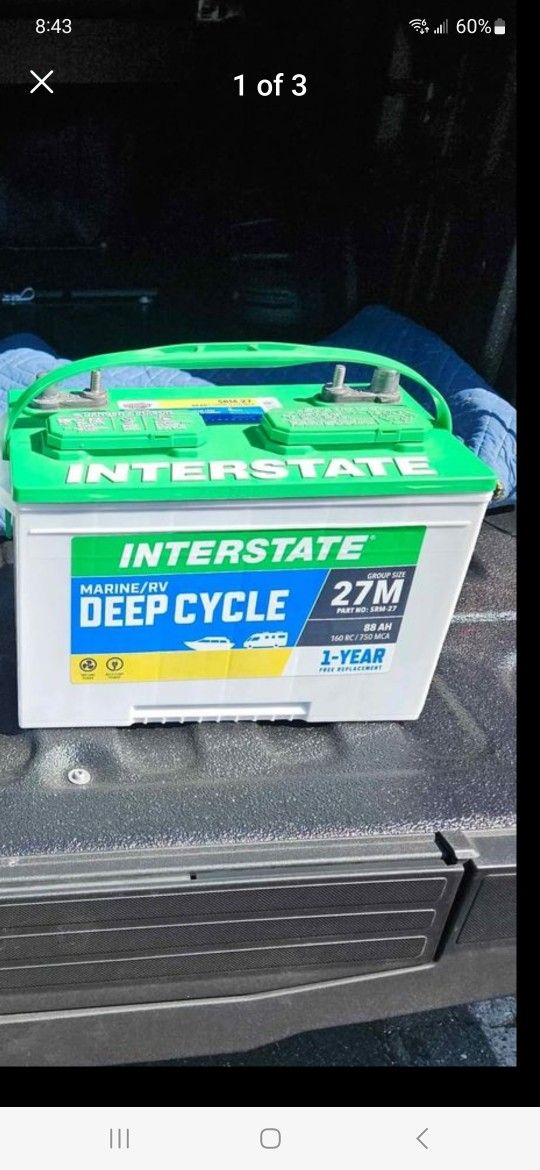 12v Interstate Battery Marine/RV Deep Cycle SRM27 for Sale in Los Angeles, CA OfferUp