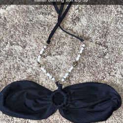 black halter bathing suit top