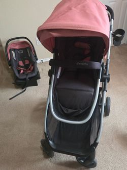 Girls car seat and stroller set
