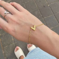 New  L  V  Gold  Bracelet 