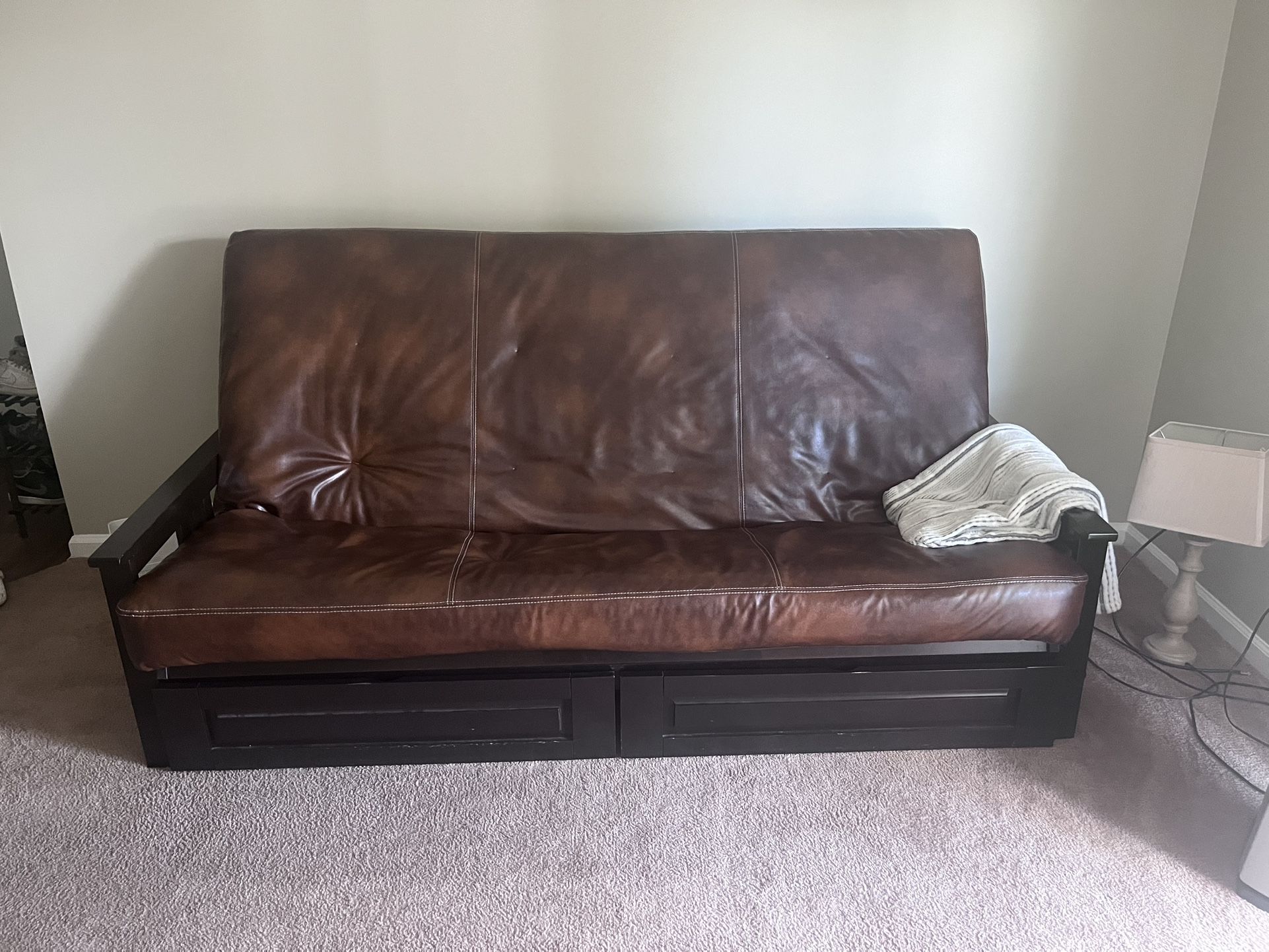 Queen Sized Leather Futon