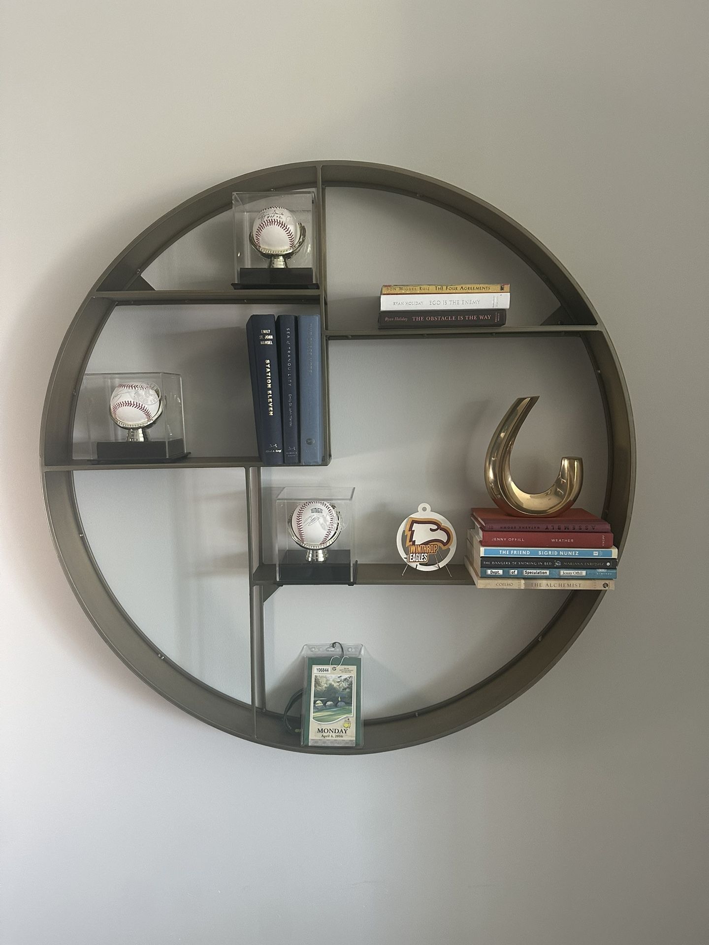 Antique Brass Circle Wall Shelf From CB2