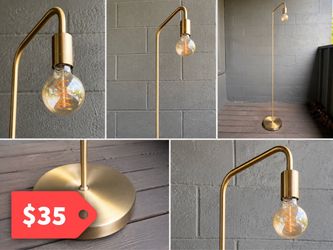 Modern Brass Gold Floor Lamp with Edison Bulb
