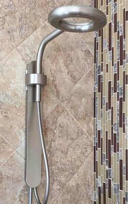 Brushed Nickel Shower Head with Hand Wand